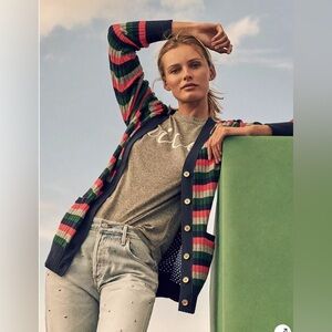 Anthropologie Moth Jamison Stripe Cardigan Sweater S